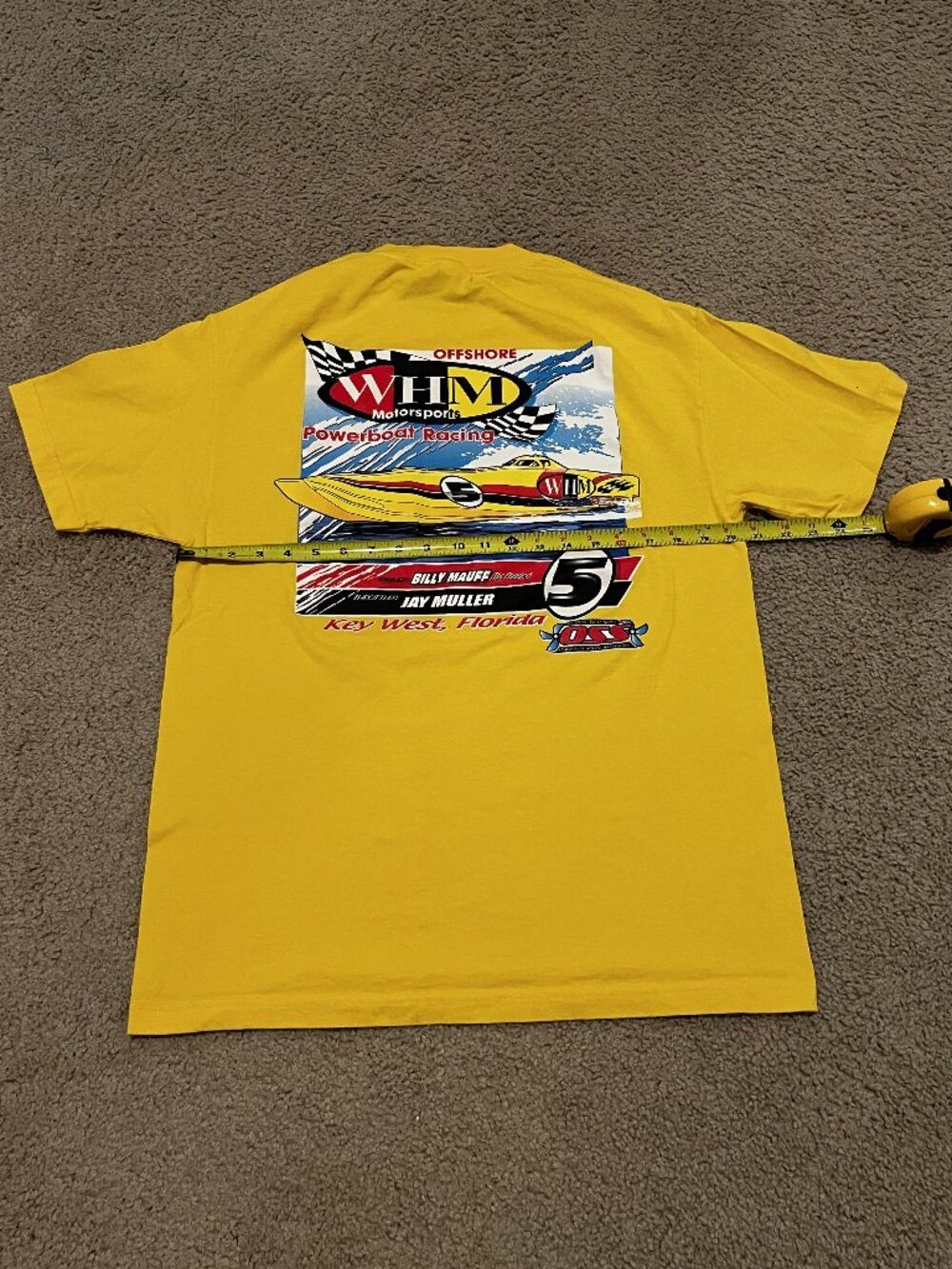 WHM Motorsports Offshore Powerboat Racing Yellow Graphic T-Shirt Large Alstyle